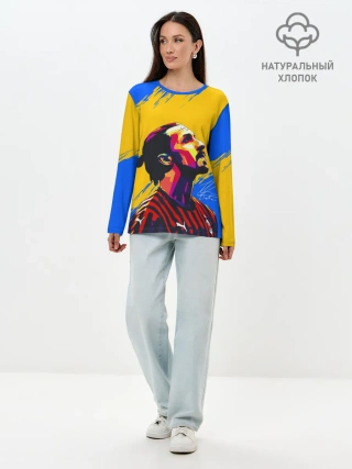 Лонгслив женский. Хлопок / ЗЛАТАН ИБРАГИМОВИЧ / ШВЕЦИЯ