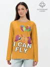 Лонгслив женский. Хлопок / Я могу летать