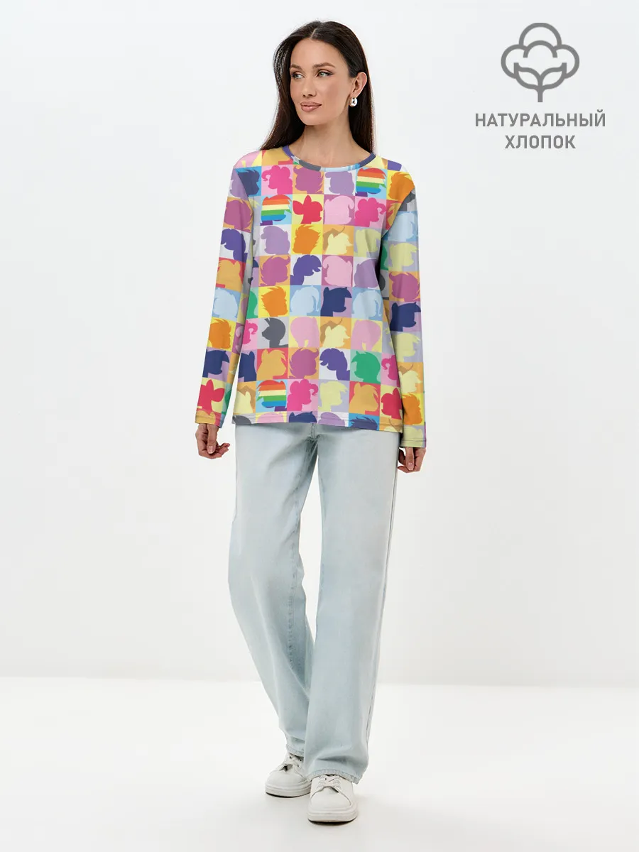 Лонгслив женский. Хлопок / Команда пони