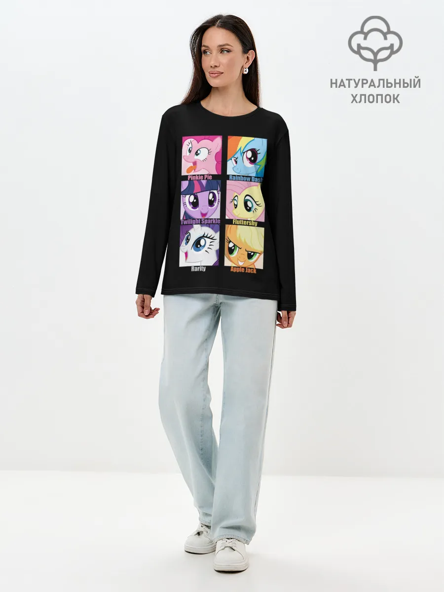 Лонгслив женский. Хлопок / Pony team