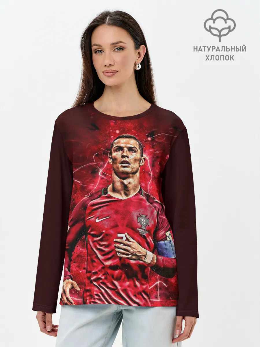 Лонгслив женский. Хлопок / Cristiano Ronaldo