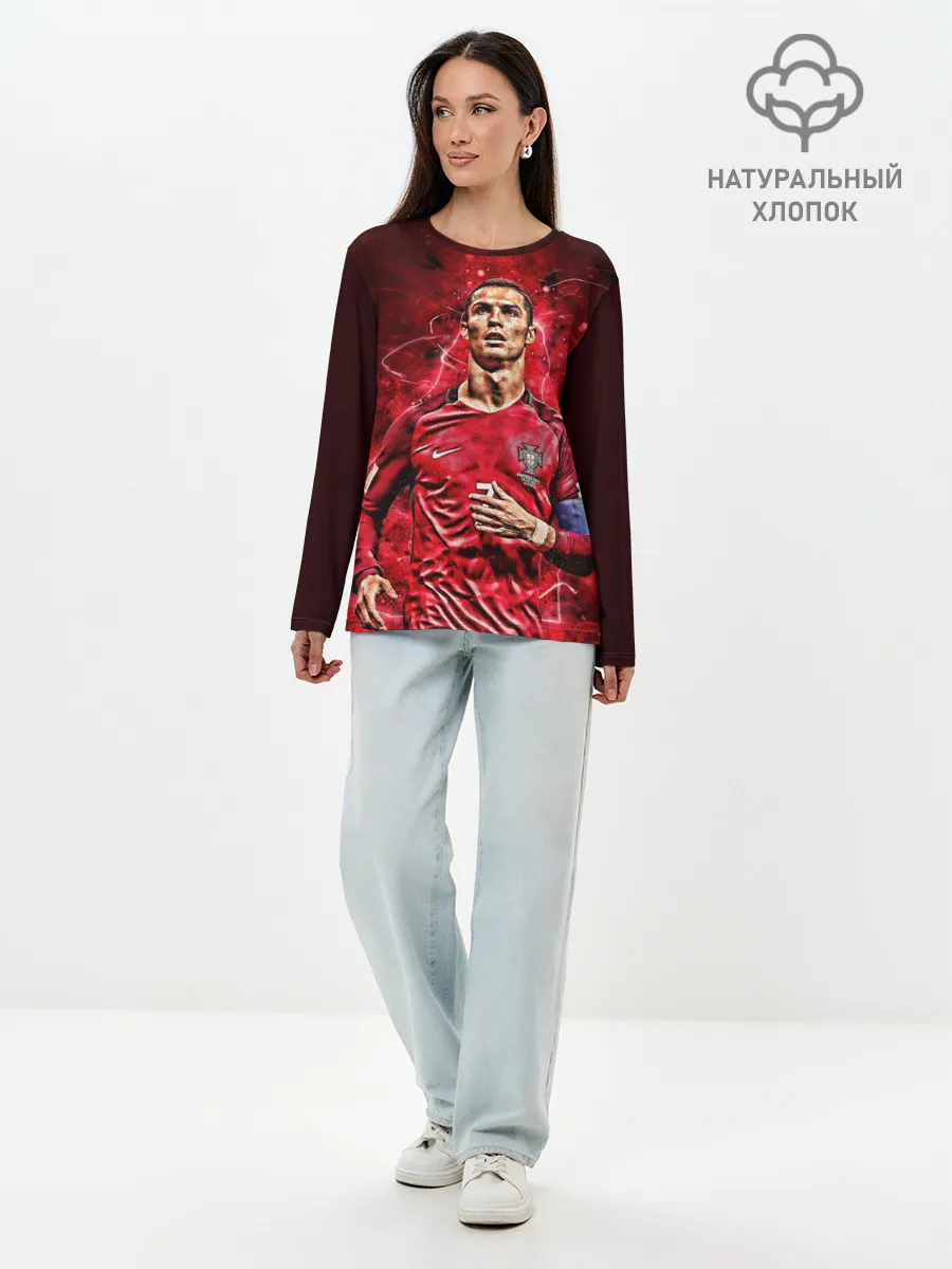 Лонгслив женский. Хлопок / Cristiano Ronaldo