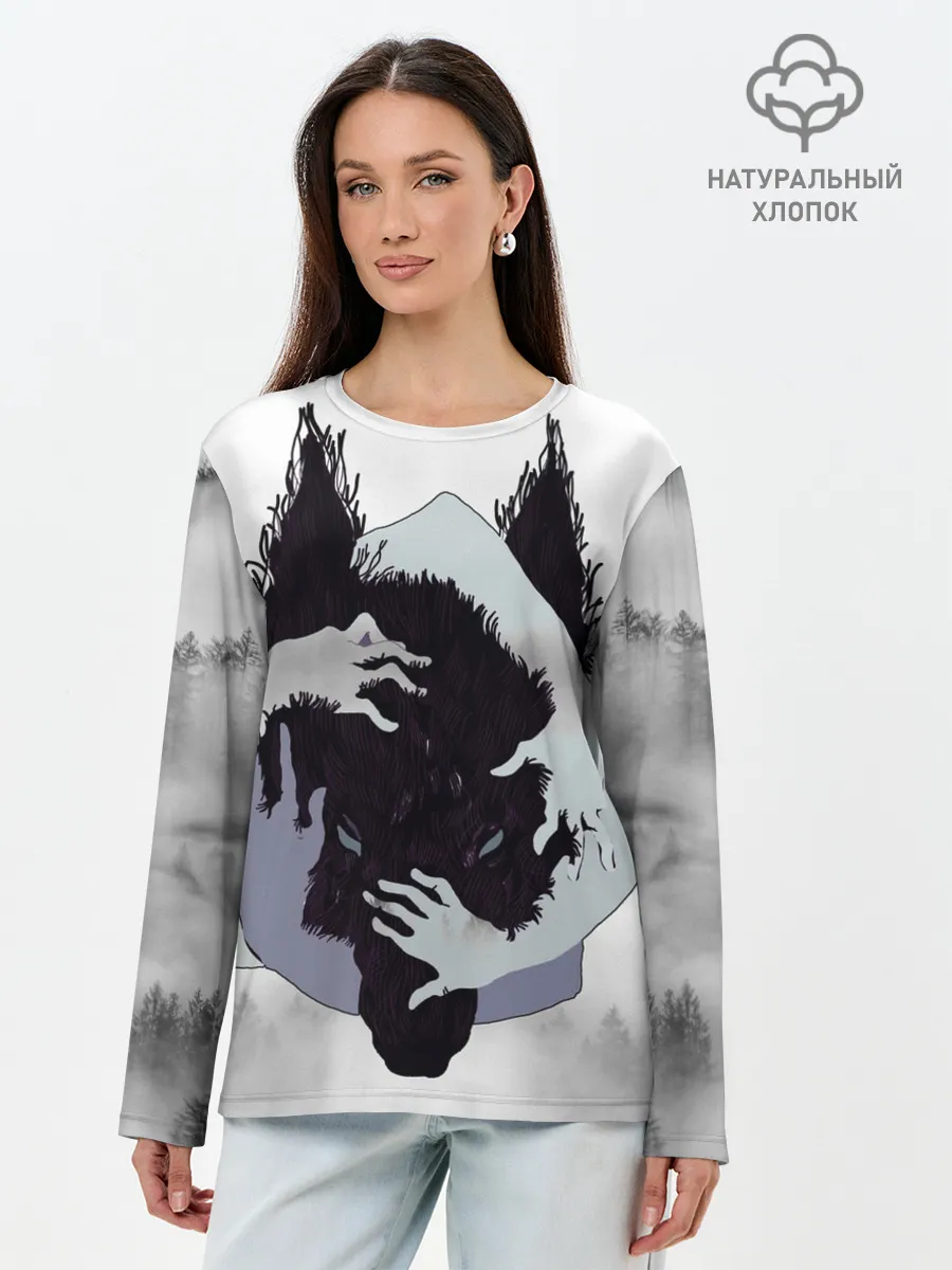 Лонгслив женский. Хлопок / ВОЛК | WOLF