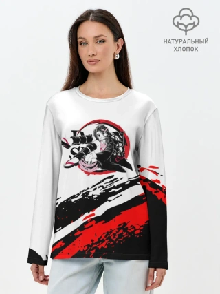 Лонгслив женский. Хлопок / Незуко Камадо | Клинок, рассекающий демонов