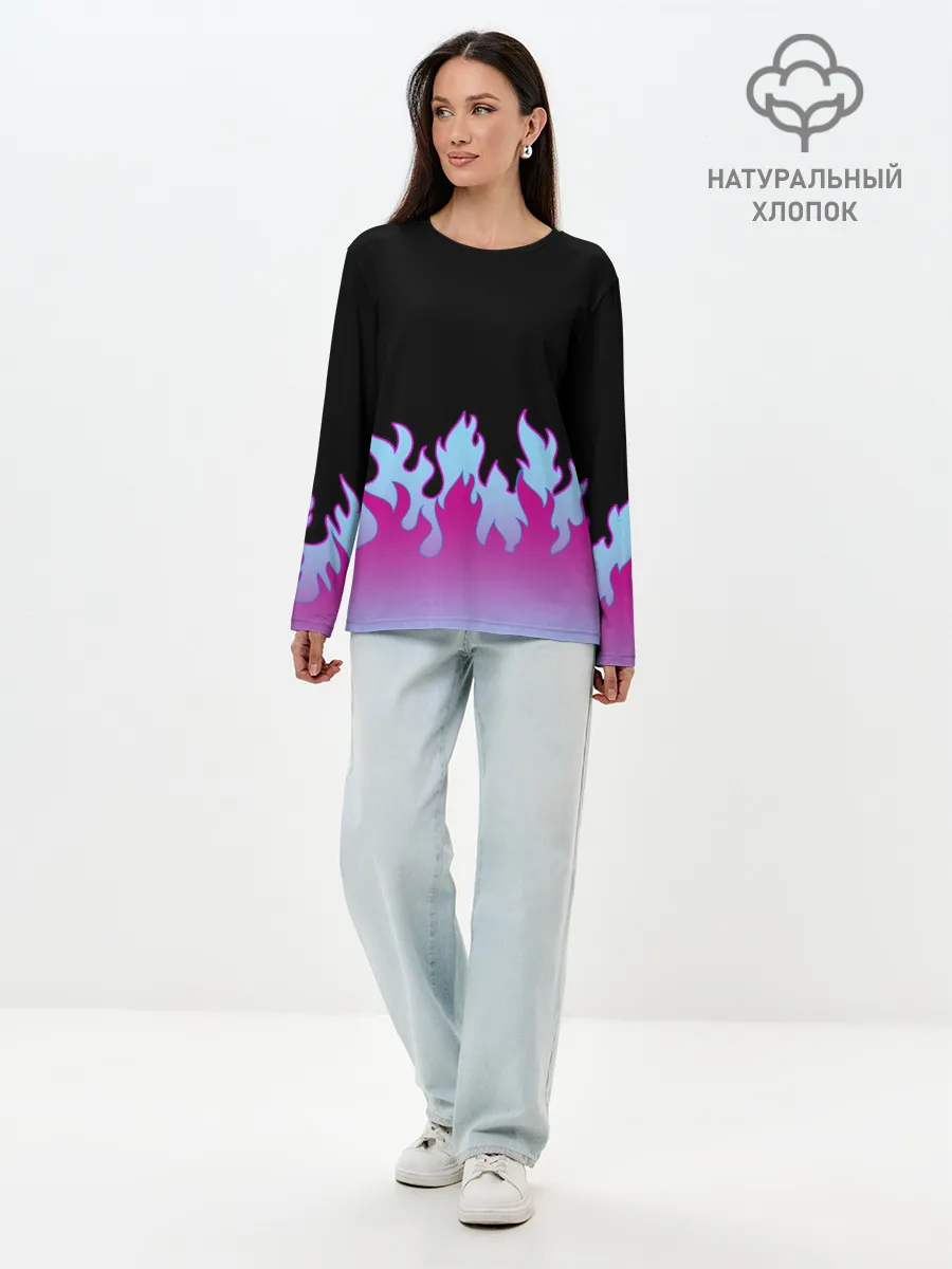 Лонгслив женский. Хлопок / ПЛАМЯ 1.0