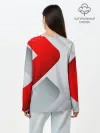 Лонгслив женский. Хлопок / 3D SPORT STYLE RED / WHITE