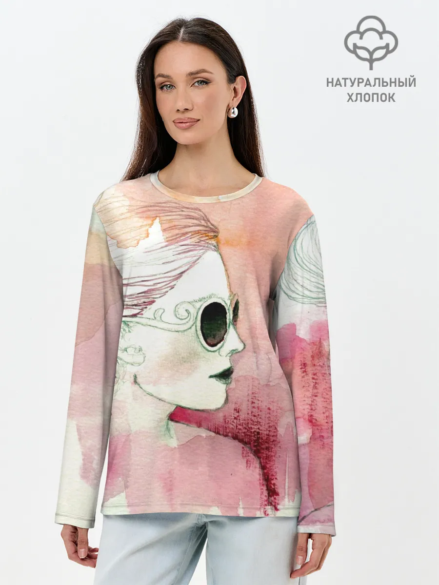 Лонгслив женский. Хлопок / Девушка