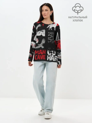 Лонгслив женский. Хлопок / ЧТО ТО МОТИВАЦИОННОЕ 3D