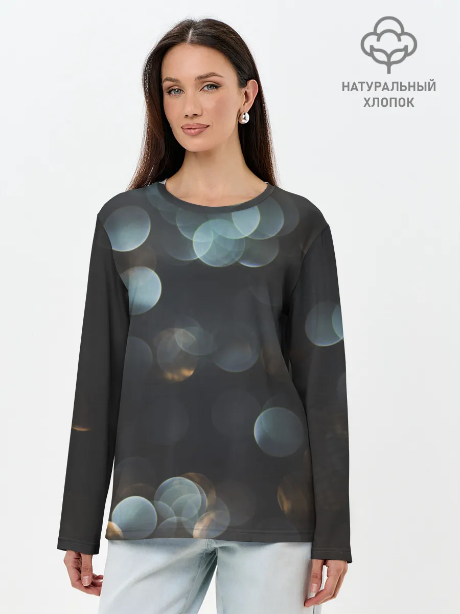 Лонгслив женский. Хлопок / боке