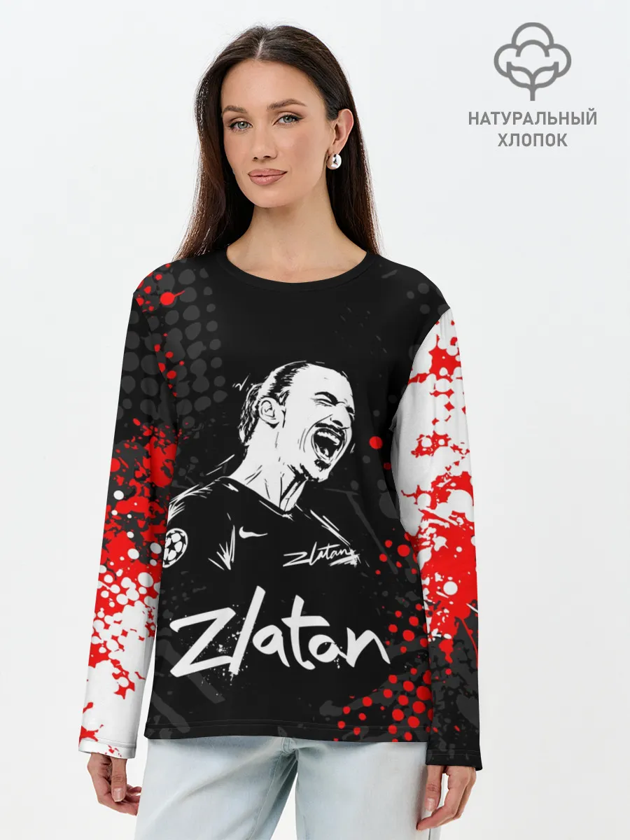 Лонгслив женский. Хлопок / ЗЛАТАН ИБРАГИМОВИЧ / ZLATAN