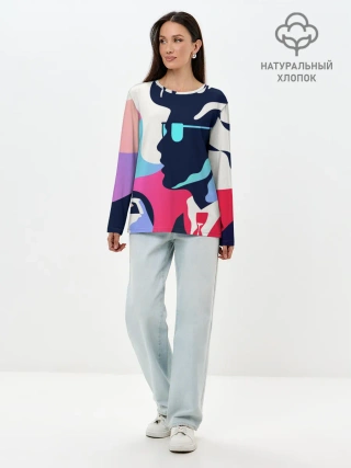 Лонгслив женский. Хлопок / Персонаж