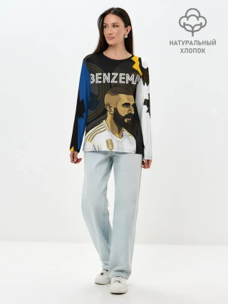 Лонгслив женский. Хлопок / КАРИМ БЕНЗЕМА / РЕАЛ МАДРИД