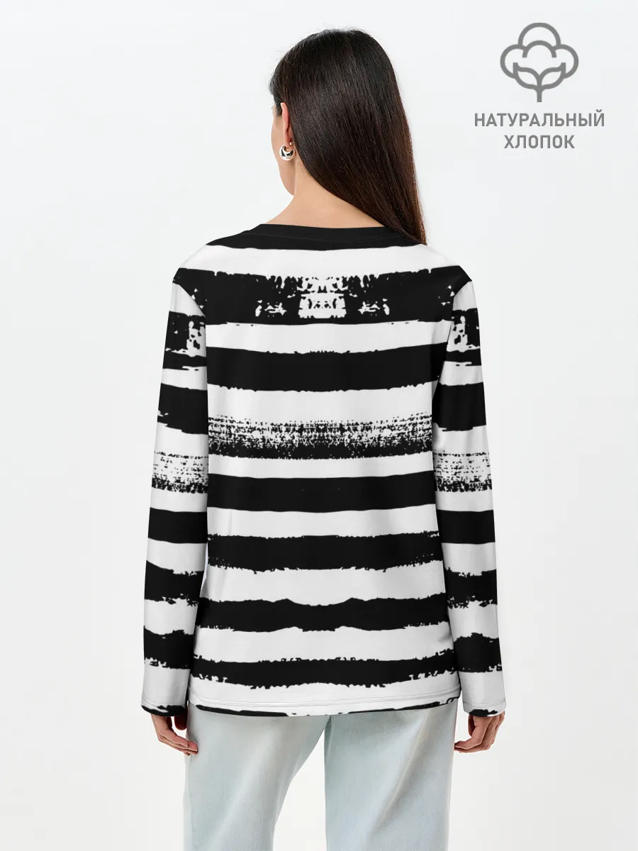 Лонгслив женский. Хлопок / ТЕЛЬНЯШКА ВМФ | ЧЕРЕП ФУРАЖКА