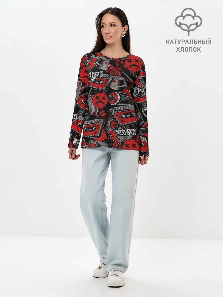 Лонгслив женский. Хлопок / Hip hop Urban style