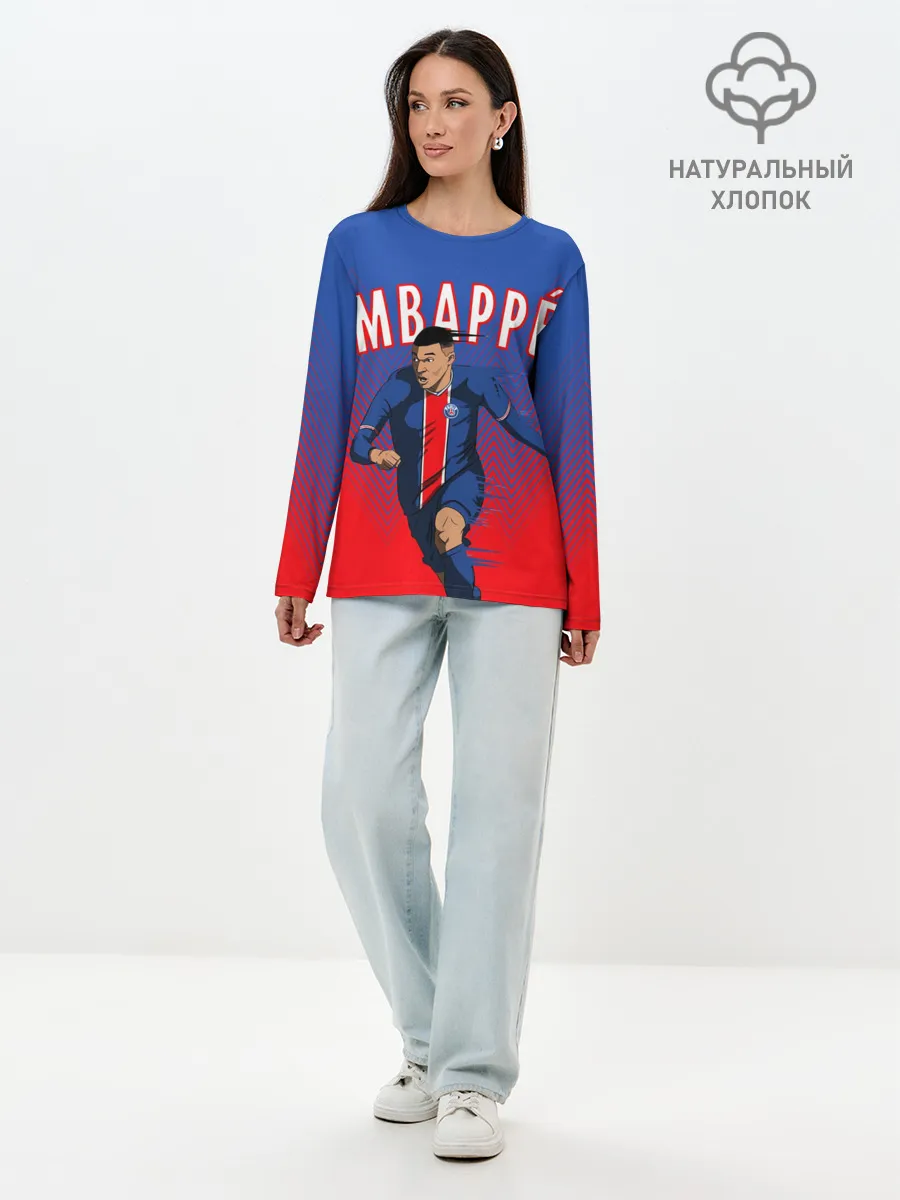 Лонгслив женский. Хлопок / КИЛИАН МБАППЕ / KYLIAN MBAPPE