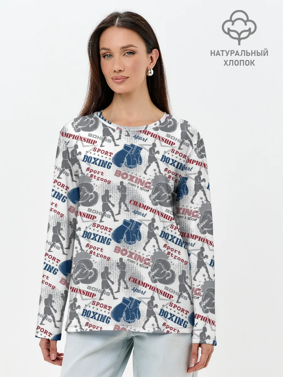 Лонгслив женский. Хлопок / Бокс