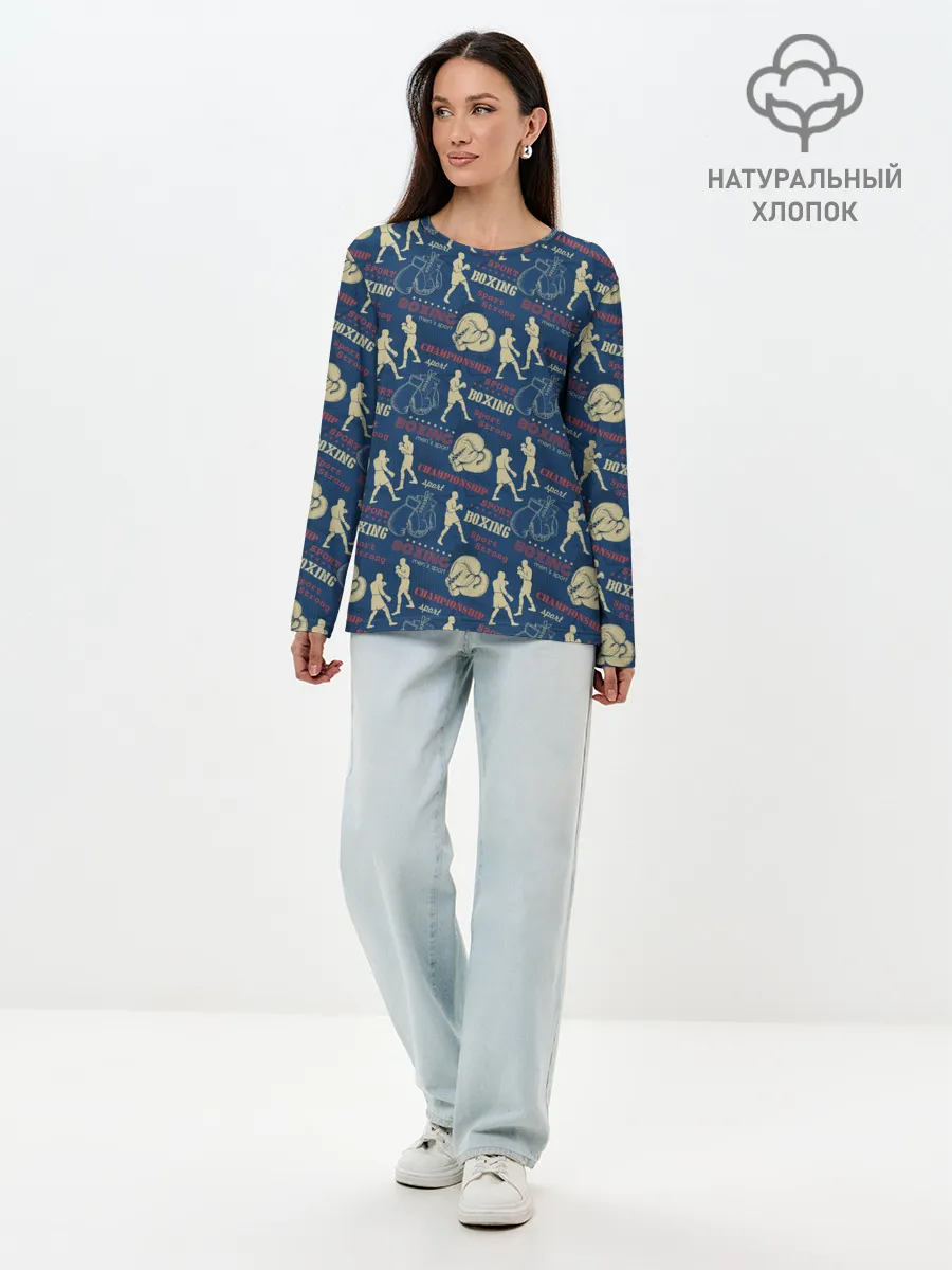 Лонгслив женский. Хлопок / Боксёр