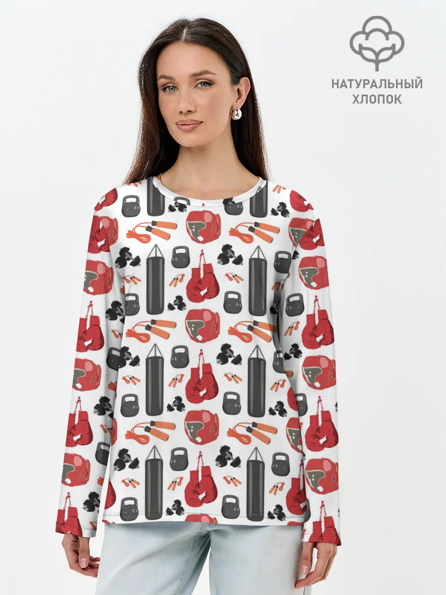 Лонгслив женский. Хлопок / Бокс