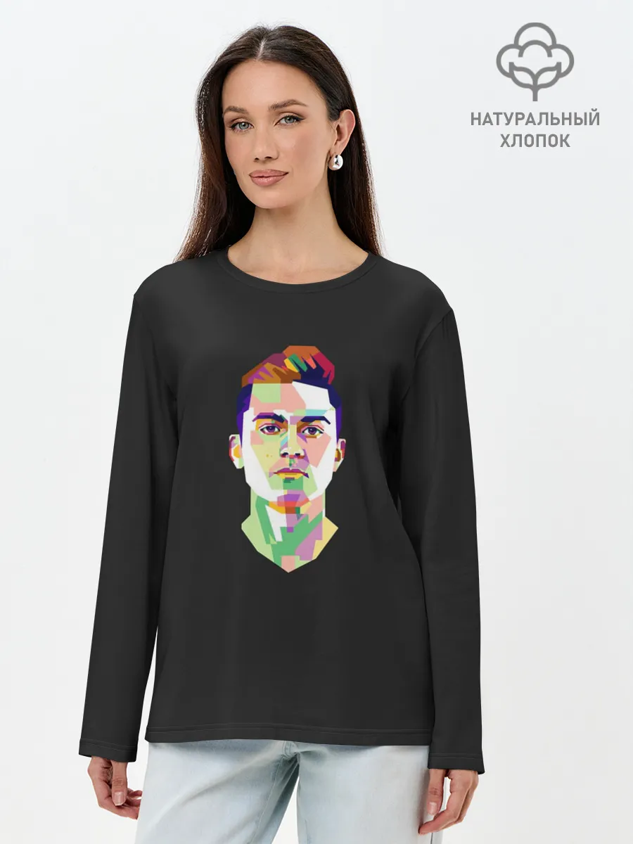 Лонгслив женский. Хлопок / Paulo Dybala Pop Art
