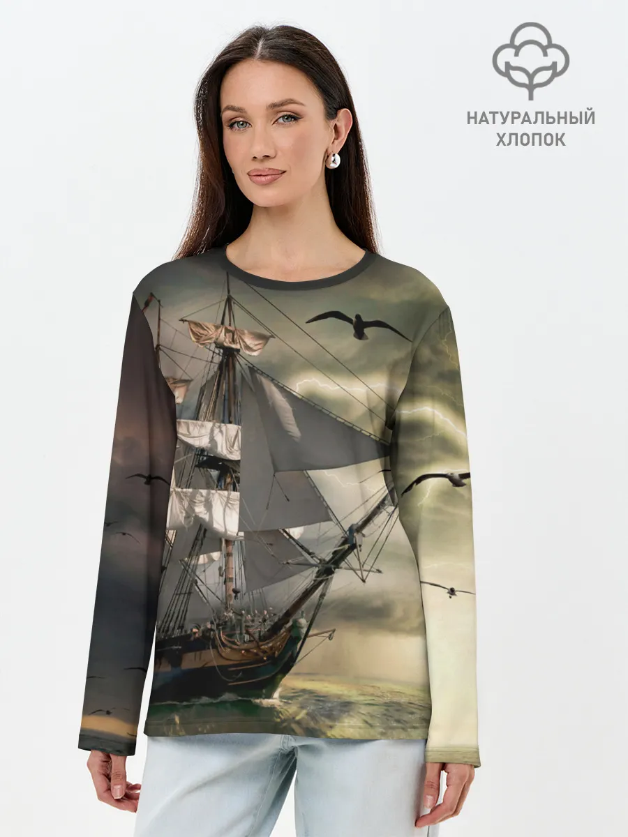 Лонгслив женский. Хлопок / Парусник
