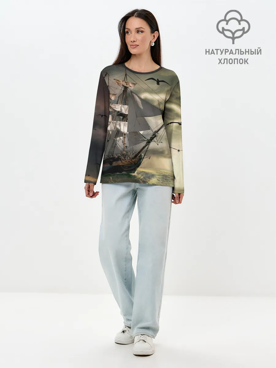 Лонгслив женский. Хлопок / Парусник