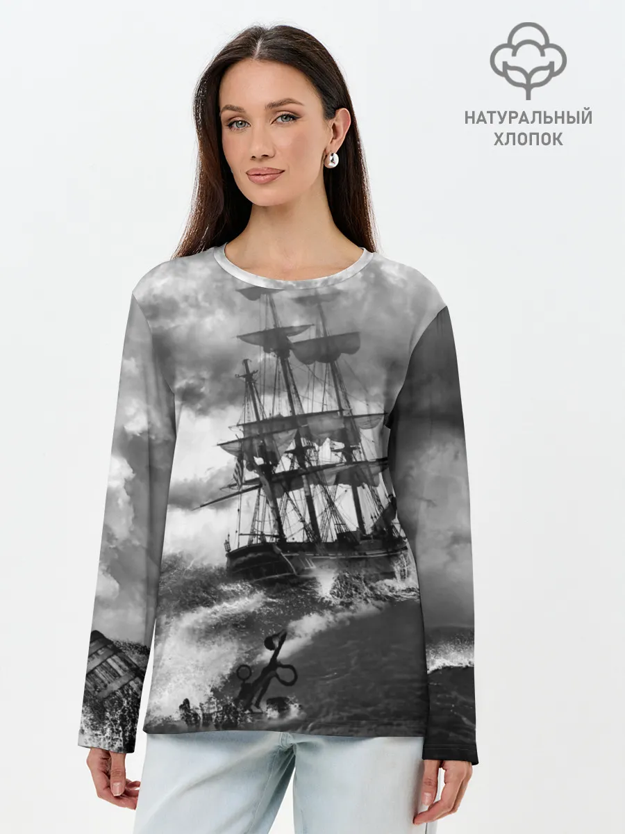 Лонгслив женский. Хлопок / Парусник