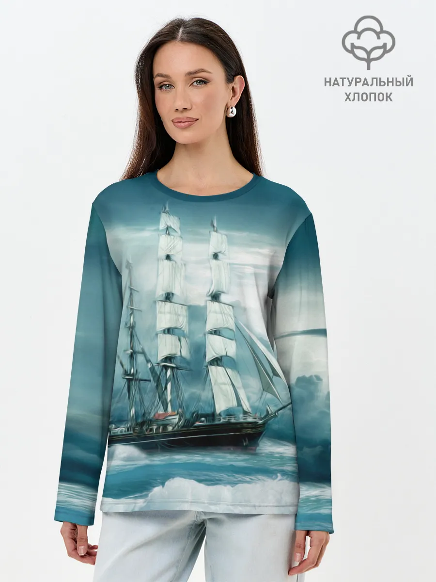 Лонгслив женский. Хлопок / Парусник
