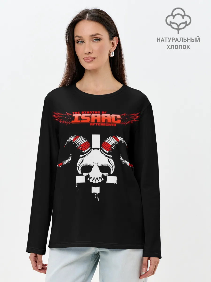 Лонгслив женский. Хлопок / The Binding of Isaac, Skull