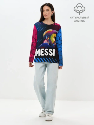 Лонгслив женский. Хлопок / ЛИОНЕЛЬ МЕССИ / BARCELONA