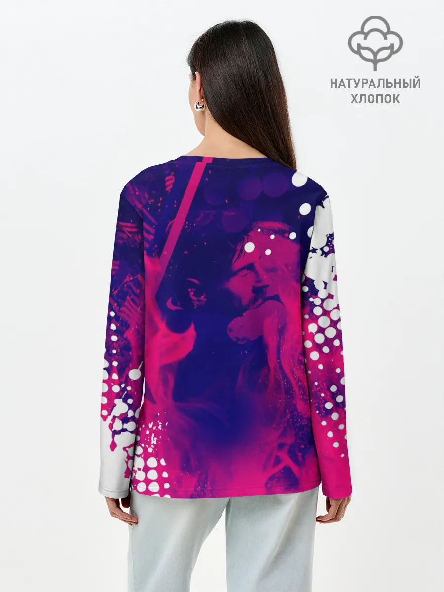 Лонгслив женский. Хлопок / ЛИОНЕЛЬ МЕССИ / FIRE / ОГОНЬ