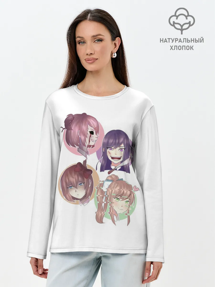 Лонгслив женский. Хлопок / Doki Doki Literature Club