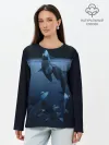 Лонгслив женский. Хлопок / касатки