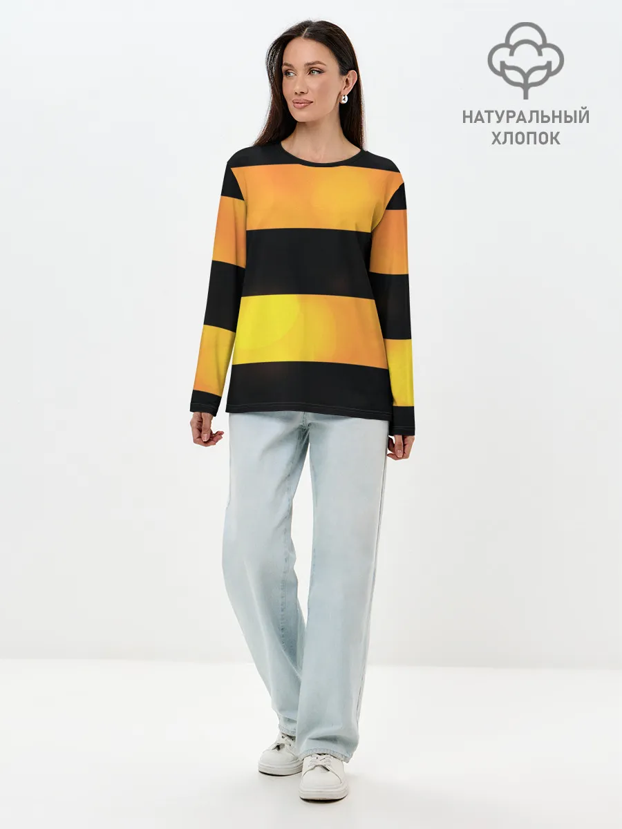 Лонгслив женский. Хлопок / Георгиевская лента