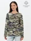 Лонгслив женский. Хлопок / Камуфляж для рыбака