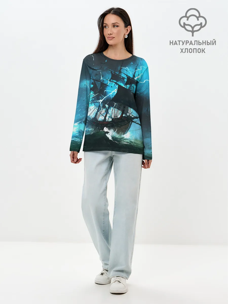 Лонгслив женский. Хлопок / Летучий голландец