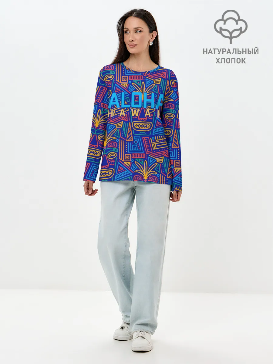 Лонгслив женский. Хлопок / ALOHA HAWAII | АЛОХА ГАВАЙИ