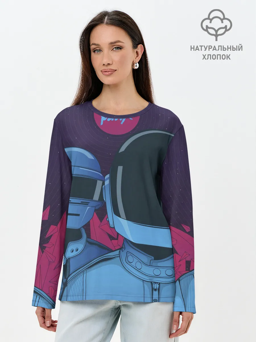 Лонгслив женский. Хлопок / Daft Punk
