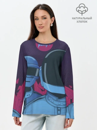 Лонгслив женский. Хлопок / Daft Punk