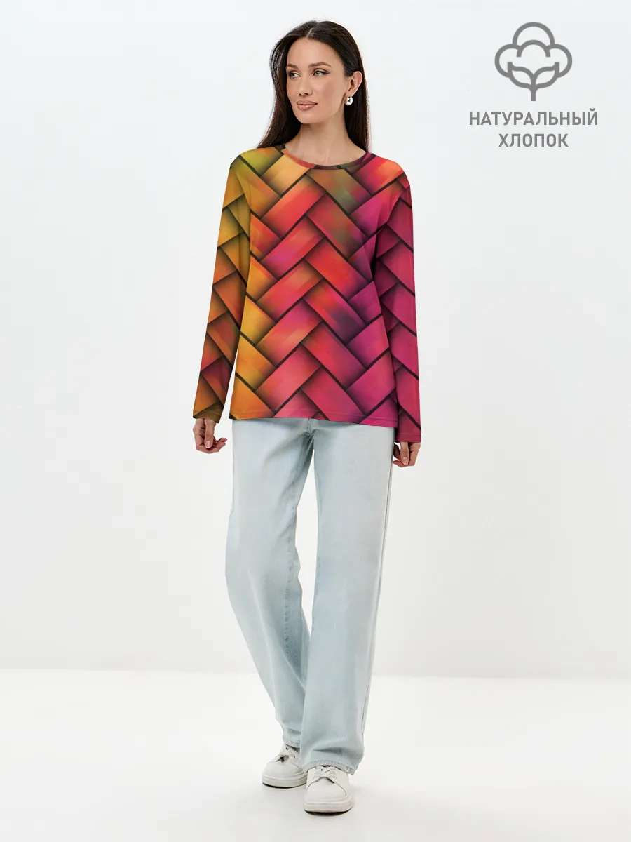 Лонгслив женский. Хлопок / Colorful weave
