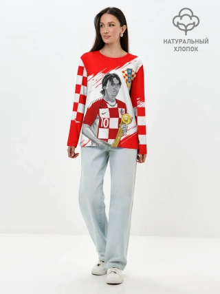 Лонгслив женский. Хлопок / ЛУКА МОДРИЧ / LUKA MODRIC