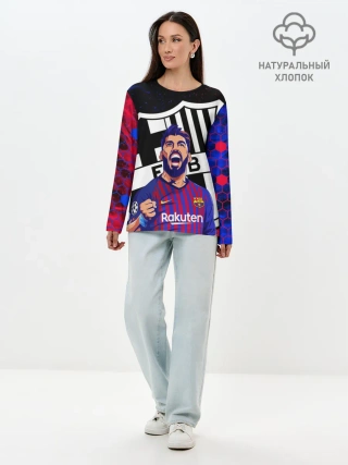 Лонгслив женский. Хлопок / ЛУИС СУАРЕС / БАРСЕЛОНА