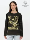 Лонгслив женский. Хлопок / Юно | Черный Клевер