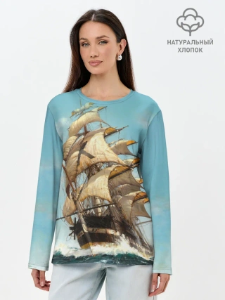 Лонгслив женский. Хлопок / Парусник