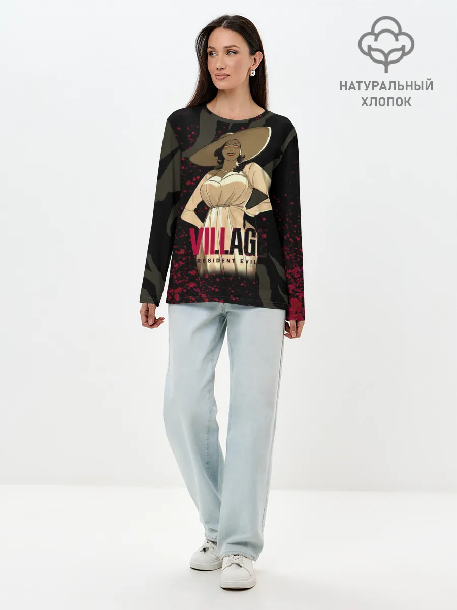 Лонгслив женский. Хлопок / Resident Evil Village Blood
