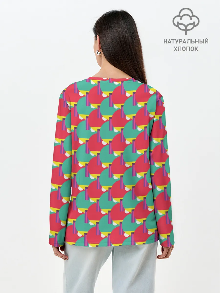 Лонгслив женский. Хлопок / Пинг-понг