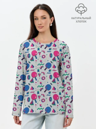 Лонгслив женский. Хлопок / Настольный Теннис