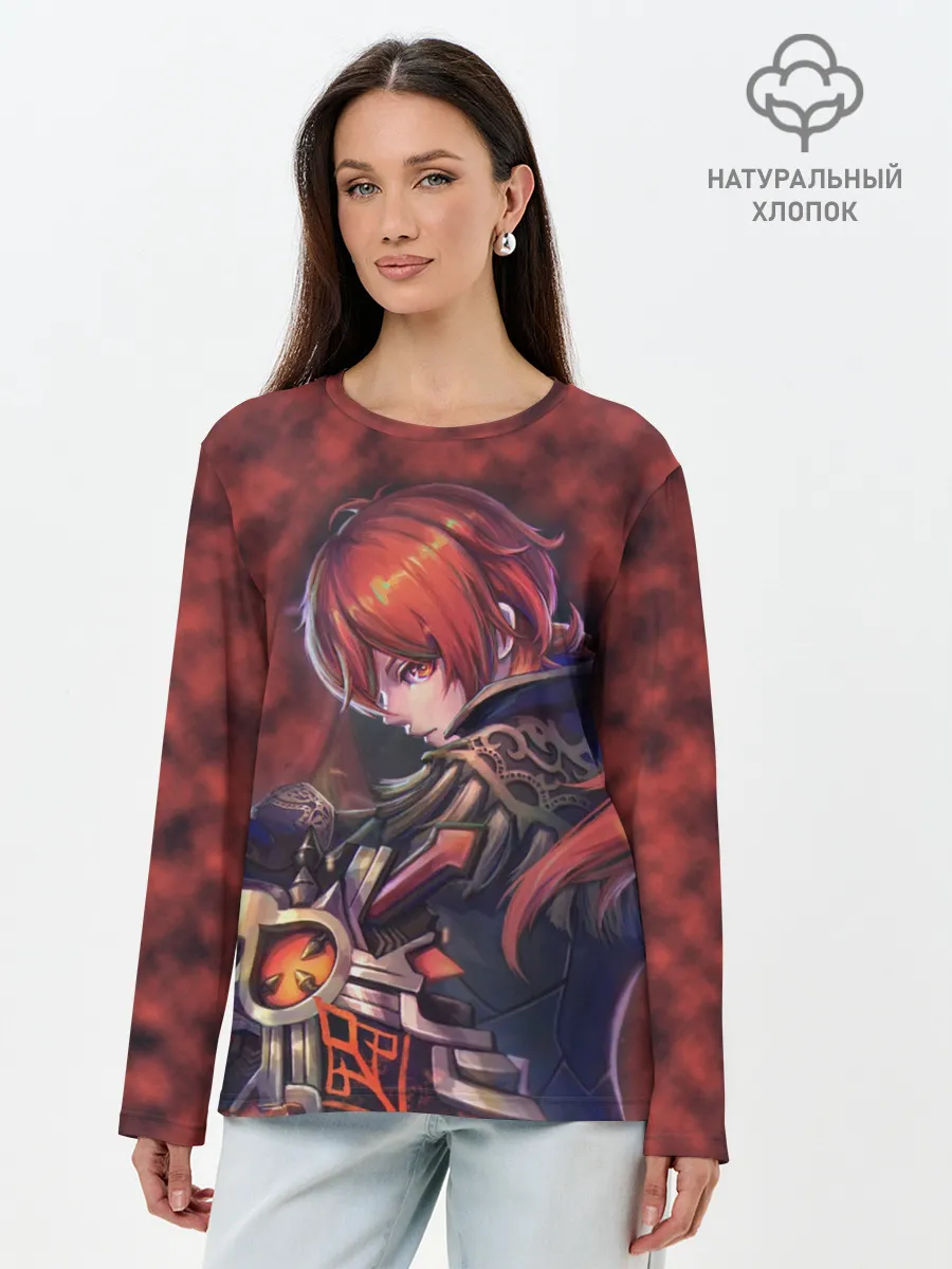 Лонгслив женский. Хлопок / Diluc - Genshin Impact