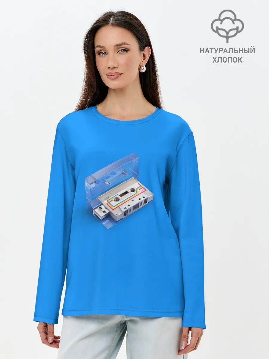 Лонгслив женский. Хлопок / РетРо КаСеТа