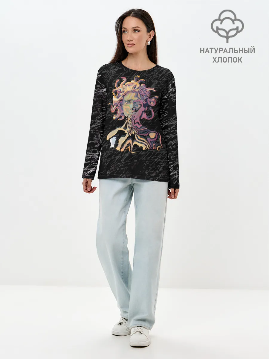 Лонгслив женский. Хлопок / Горгона YES