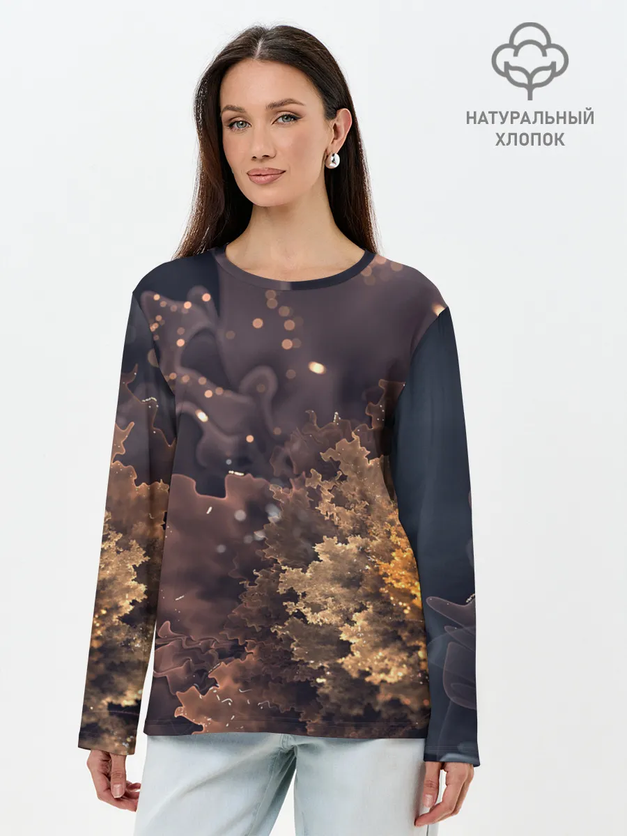 Лонгслив женский. Хлопок / КосмиЧеский Цветок